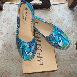 Anuschka Espadrilles Peacock Size 11